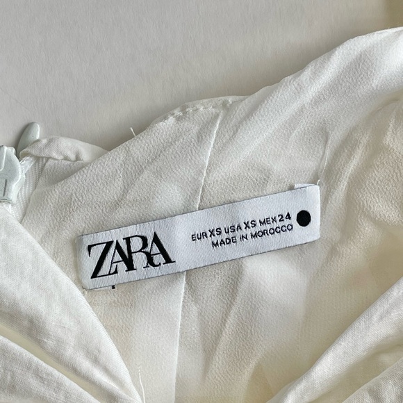 Zara White Ruffled Mini Dress - Picture 7 of 7